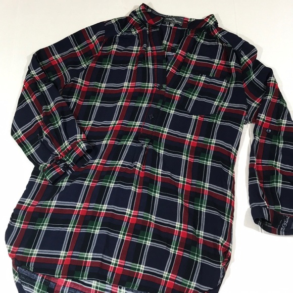 Market & Spruce Tops - Market & Spruce Plaid popover shirt